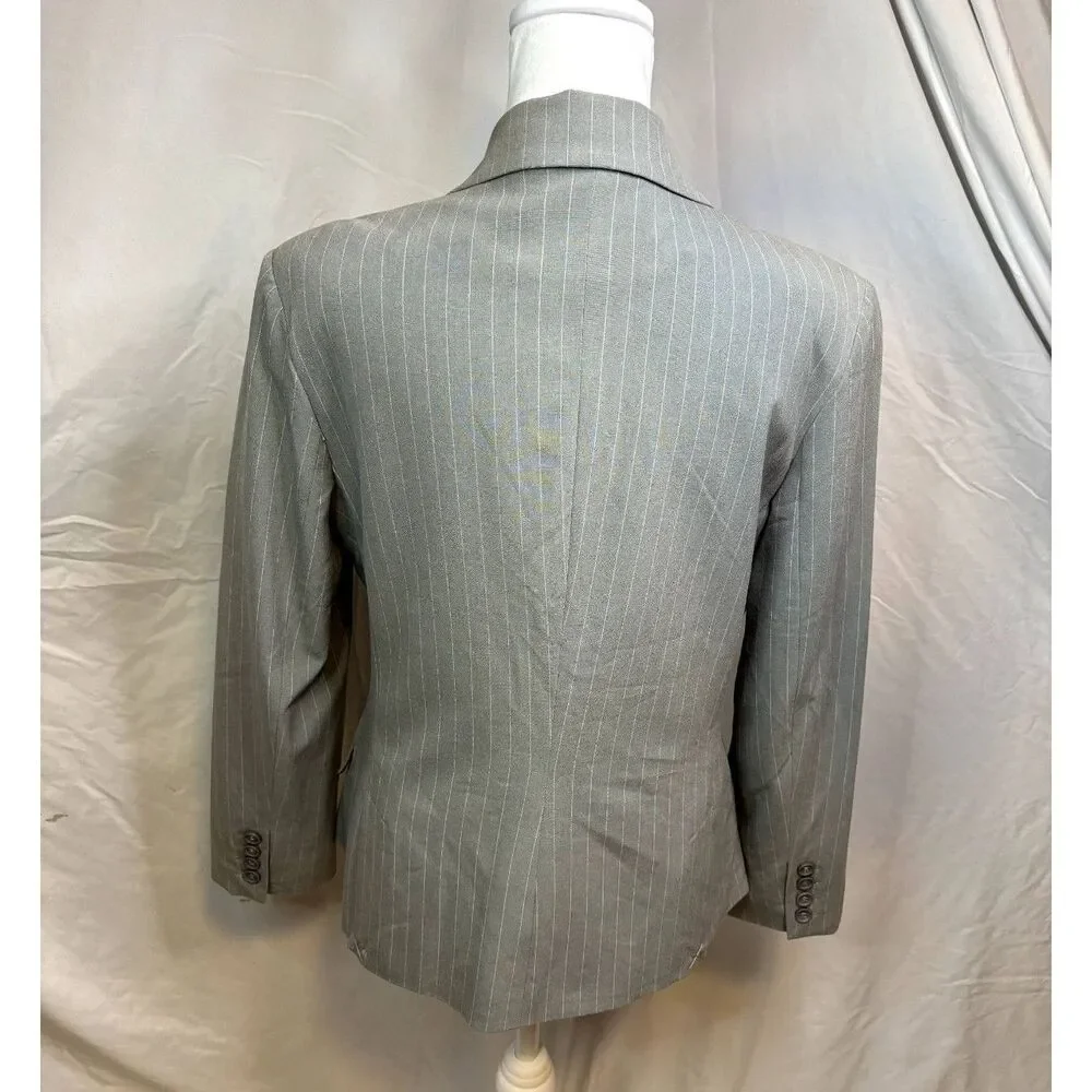 Steve & Barry's Uptown Gray Pinstripe Blazer One Button Womens Business NWT - Picture 4 of 8